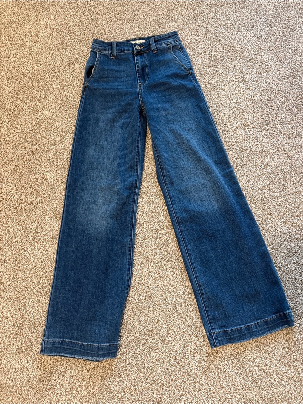 KanCan Wide Leg High-Rise Jeans in Dark Blue Wash